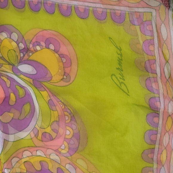 Burmel scarf silk blend vintage hand rolled - Picture 9 of 11